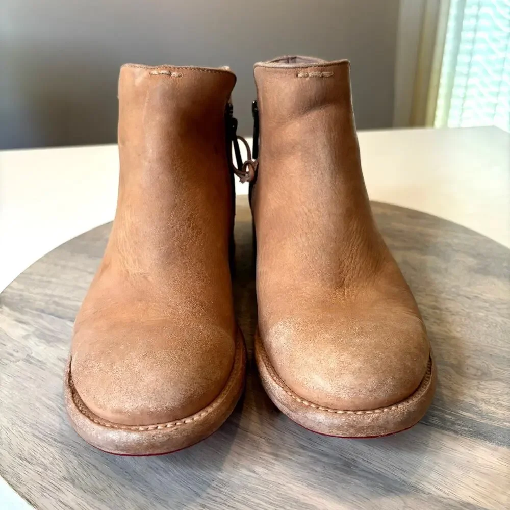 Bed Stu Yurisa Boots Women's 9.5 Ivory Velvet Leather Ankle Booties NIB F321147